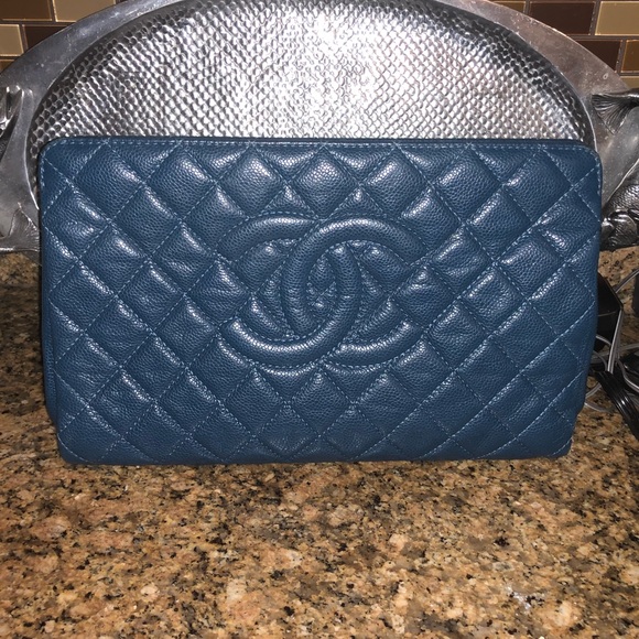 chanel clutch blue